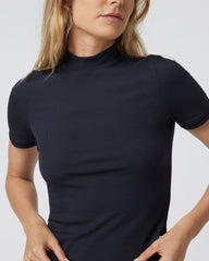 Short Sleeve Pose Mock Neck
