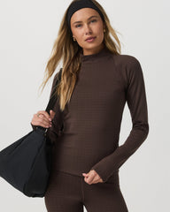 Long Sleeve Chilled Out Houndstooth Mock