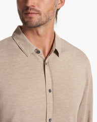 Long Sleeve Knit Twill Button Down