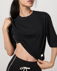 Short Sleeve Heavyweight Crop Cotton Tee